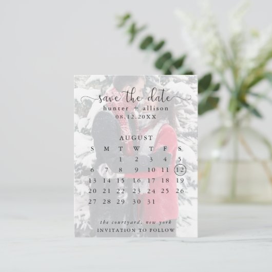 Carte postale | Enregistrer La Date | Calendrier (Debout devant)