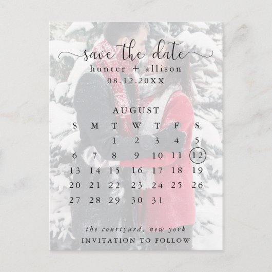 Carte postale | Enregistrer La Date | Calendrier (Devant)