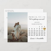 Carte Postale Enregistrer la date Calendrier Coeur août 2024 Moi (Devant / Derrière)