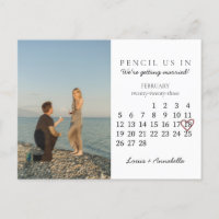 Enregistrer la date Calendrier Coeur Rose Février 