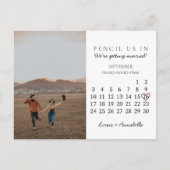 Carte Postale Enregistrer la date Calendrier Coeur Rose Septembr (Devant)