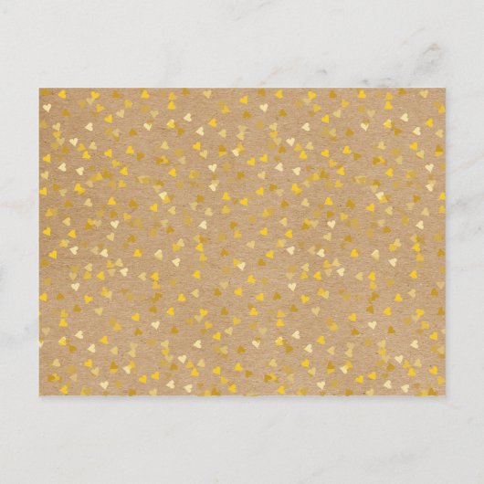 Carte Postale Enregistrer la date Calendrier Gold Heart (Dos)