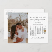 Carte Postale Enregistrer la date Calendrier Gold Heart Octobre  (Devant / Derrière)