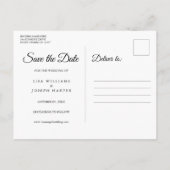 Carte Postale Enregistrer la date Calendrier Gold Love Heart Cha (Dos)