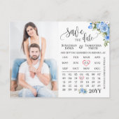 Carte Postale Enregistrer la date Calendrier photo mariage flora (Devant)