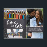 Carte Postale Enregistrer la date, Collage photo, Fiançailles, C<br><div class="desc">Ayez jusqu'à trois (3) photos pour customiser avec vous sur cette "Save the Date",  carte postale. Annoncez votre fiançailles,  personnalisez le texte avec vos détails mariages à venir. Félicitation ! Dites-moi si vous avez besoin d'aide.</div>