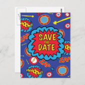 Carte Postale Enregistrer la date Comic Heroes (Devant / Derrière)