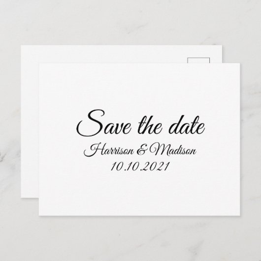 Carte Postale Enregistrer la date, customiser le Faire-part Mari (Devant / Derrière)