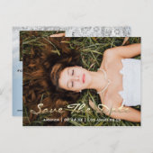 Carte Postale Enregistrer la date de la rose bleue photo douce 1 (Devant / Derrière)