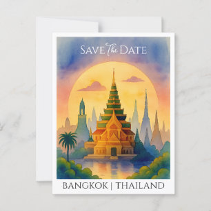 Carte Postale Enregistrer la date de l'annonce Bangkok Thaïlande