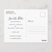 Carte Postale Enregistrer la date Elegant Script Photo Modern (Dos)