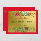 Carte Postale Enregistrer la date Famille Dîner de Noël Invitati (Devant / Derrière)