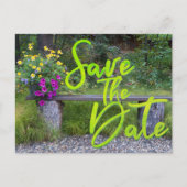 Carte Postale Enregistrer La Date Famille Réunion Rustique Rural (Devant)