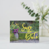 Carte Postale Enregistrer La Date Famille Réunion Rustique Rural (Debout devant)