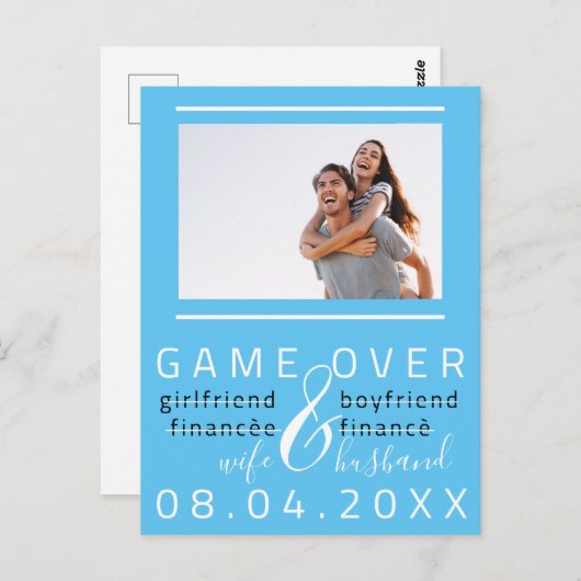 Carte Postale Enregistrer La Date Fiançailles Photo Funny Ocean (Devant / Derrière)