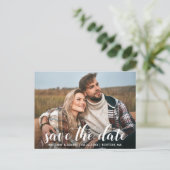 Carte Postale Enregistrer La Date Fiançailles Photo Script Moder (Debout devant)