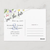 Carte Postale Enregistrer La Date Fleur sauvage D'Aquarelle 3-Ph (Dos)