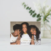 Carte Postale Enregistrer la date Gold Photo Rose Sweet 16e nupt (Debout devant)