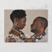 Carte Postale Enregistrer la date Golden Script Photo Grey Gris (Devant)