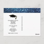 Carte Postale Enregistrer La Date Graduation Gold Blue Grad Casq (Dos)
