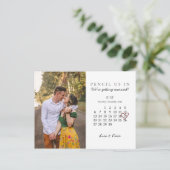 Carte Postale Enregistrer la date Juin 2021 Calendrier Mois Coeu (Debout devant)