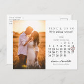 Carte Postale Enregistrer la date Juin 2022 Calendrier Mois Coeu (Devant / Derrière)