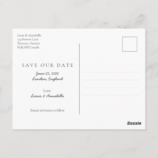 Carte Postale Enregistrer la date Juin 2022 Calendrier Mois Coeu (Dos)