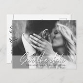 Carte Postale Enregistrer la date manuscrite script Fiançailles  (Devant / Derrière)