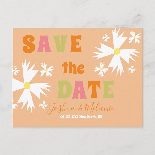 Carte Postale Enregistrer la date marguerite Super citron vert r (Devant)