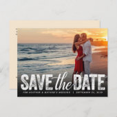 Carte Postale Enregistrer la date Mariage désorganisé Script Pho (Devant / Derrière)