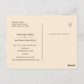 Carte Postale Enregistrer la date Mariage désorganisé Script Pho (Dos)