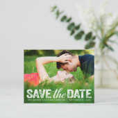 Carte Postale Enregistrer la date Mariage désorganisé Script Pho (Debout devant)