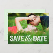 Carte Postale Enregistrer la date Mariage désorganisé Script Pho (Devant / Derrière)