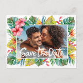 Carte Postale Enregistrer La Date Mariage Tropical (Devant)