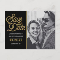 Enregistrer La Date Modern Script Mariage Photo