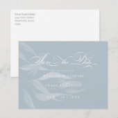 Carte Postale Enregistrer la date Moderne Blanc Foliage sur Dust (Devant / Derrière)