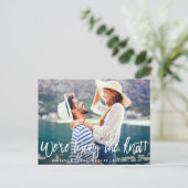 Carte Postale Enregistrer la date Moderne Brush Script Tying The (Debout devant)