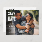 Carte Postale Enregistrer la date moderne typographique photo ca (Devant / Derrière)