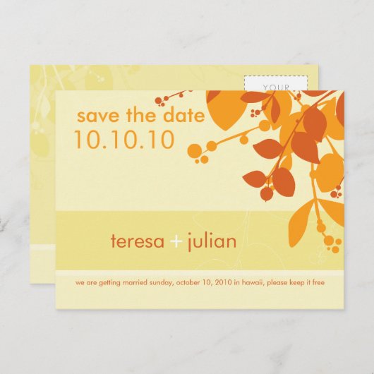 Carte Postale ENREGISTRER LA DATE :: natif 8 (Devant / Derrière)