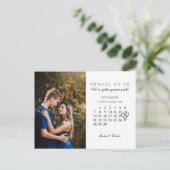 Carte Postale Enregistrer la date Nov 2021 Calendrier Mois Coeur (Debout devant)