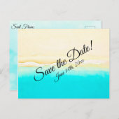 Carte Postale Enregistrer la date Ocean Shore Beach Mariage à th (Devant / Derrière)