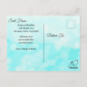 Carte Postale Enregistrer la date Ocean Shore Beach Mariage à th (Dos)