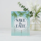 Carte Postale Enregistrer La Date Palmes Tropicales Vintages (Debout devant)