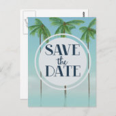 Carte Postale Enregistrer La Date Palmes Tropicales Vintages (Devant / Derrière)