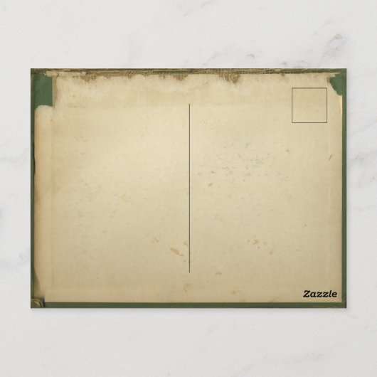 Carte Postale Enregistrer La Date Parchemin Mariage Vert & Beige (Dos)