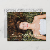 Carte Postale Enregistrer la date Photo Grey 16e 15e Fête des ma (Devant / Derrière)