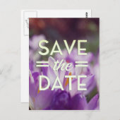 Carte Postale Enregistrer la date Purple Flower (Devant / Derrière)