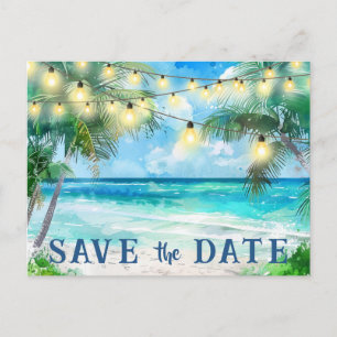 Carte Postale Enregistrer La Date QR Code Tropical Beach Faire-p