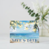 Carte Postale Enregistrer La Date QR Code Tropical Beach Faire-p (Debout devant)