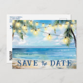 Carte Postale Enregistrer La Date QR Code Tropical Beach Faire-p (Devant / Derrière)